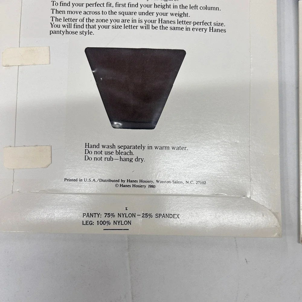 Vintage 1980 Hanes Ultra Sheer Pantyhose 2 Pair Size B Tummy Control Sandalfoot